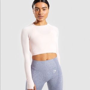 Gymshark Vital Seamless Long Sleeve Crop Top Blush